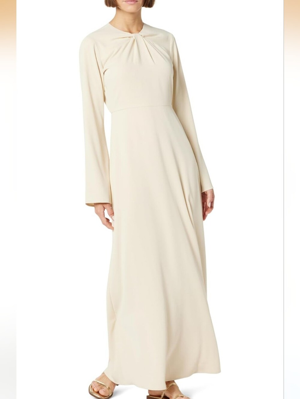 The Drop X withloveleena Twisted Neckline Maxi Dress Tapioca NWT Dize 2X